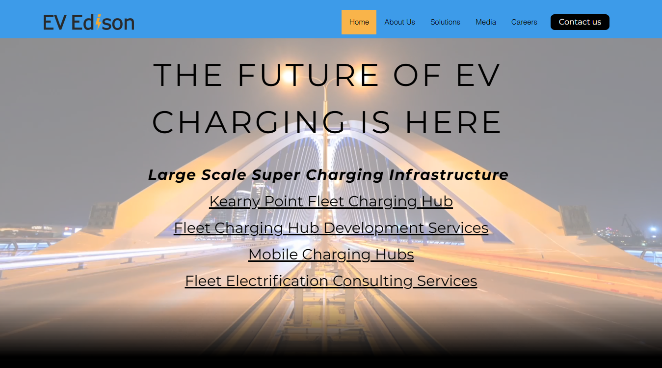 Website screenshot for EV Edison Offices