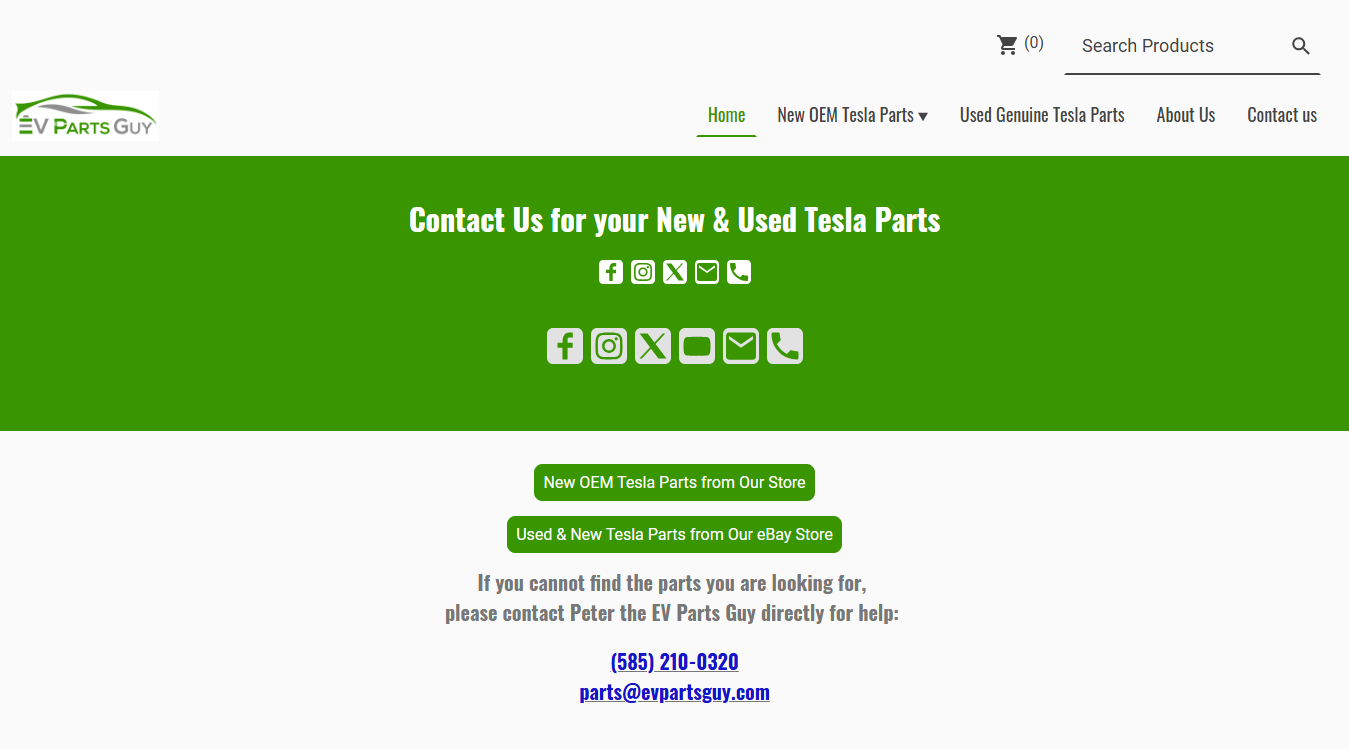 Screenshot of EV Parts Guy
