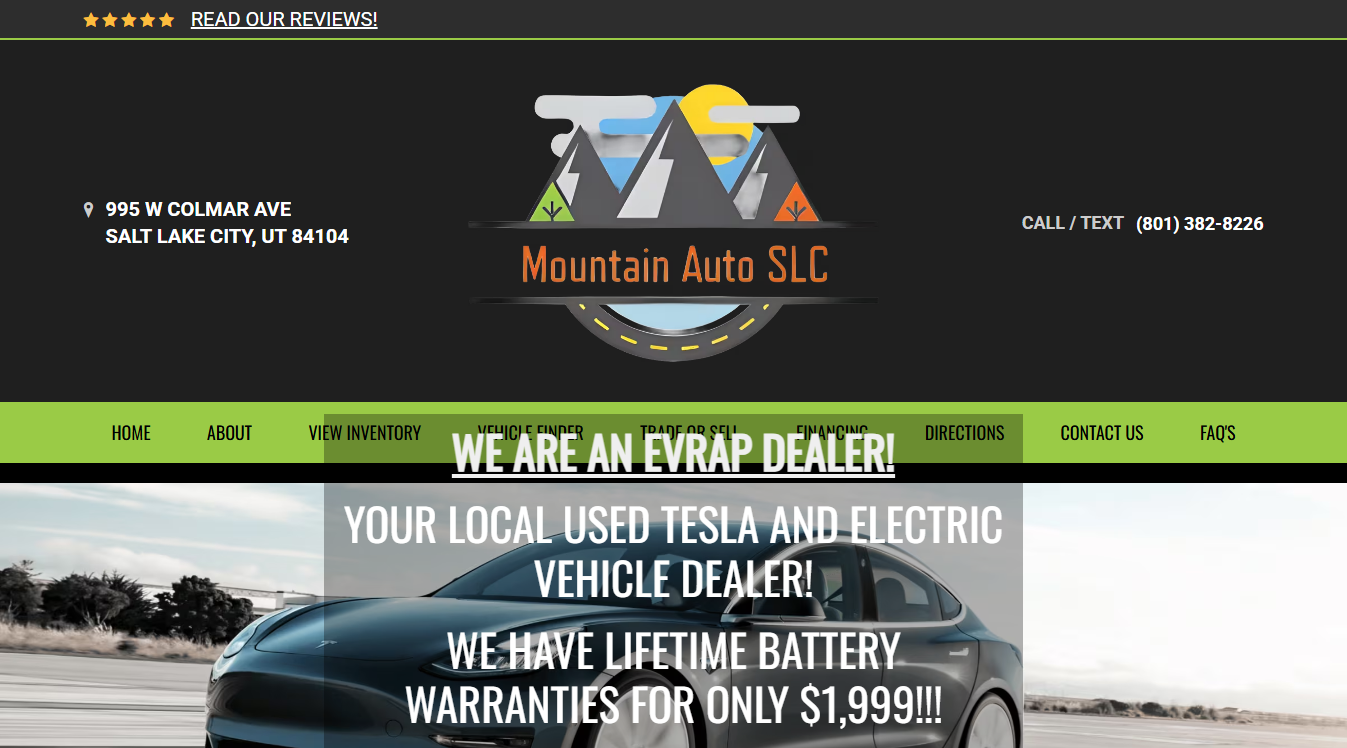 Website screenshot for EV PRO