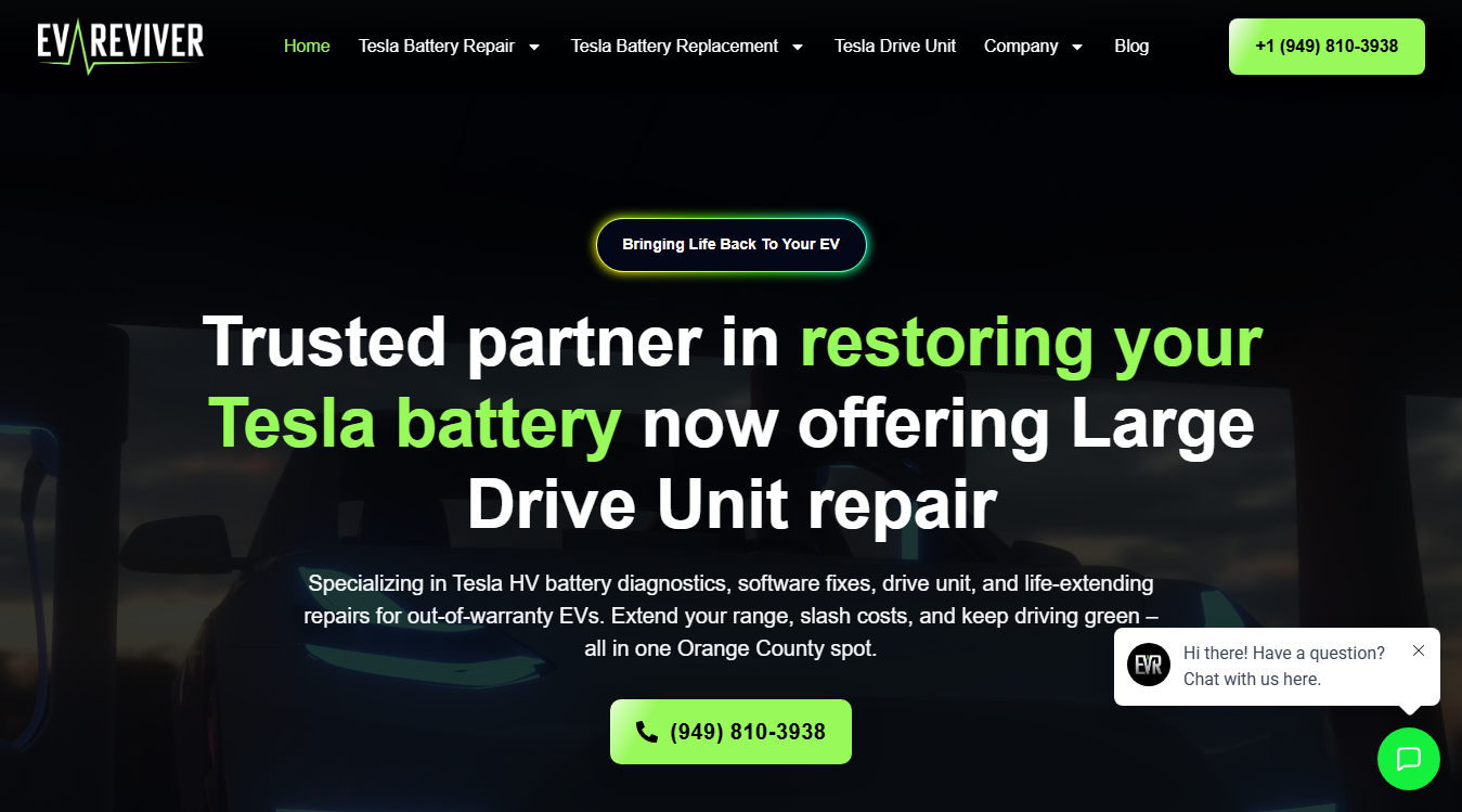 Screenshot of EV Reviver