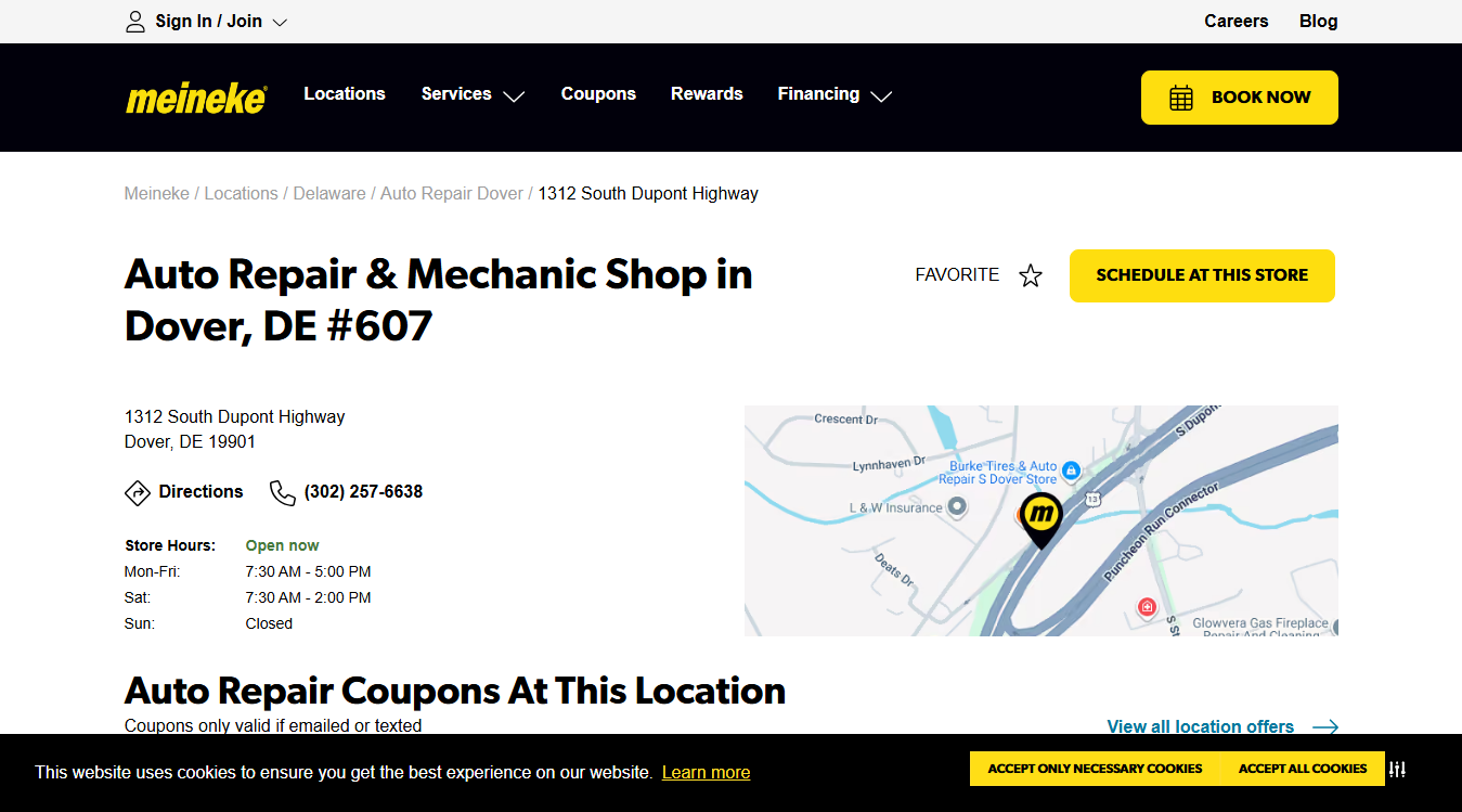 Website screenshot for Everett Auto Repair