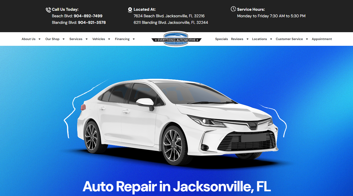 Screenshot of Everything Automotive of Jacksonville, Inc.