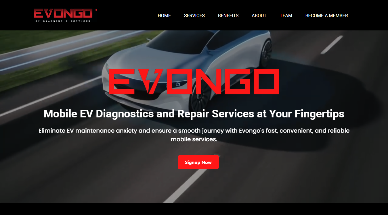 Website screenshot for EVONGO, INC.