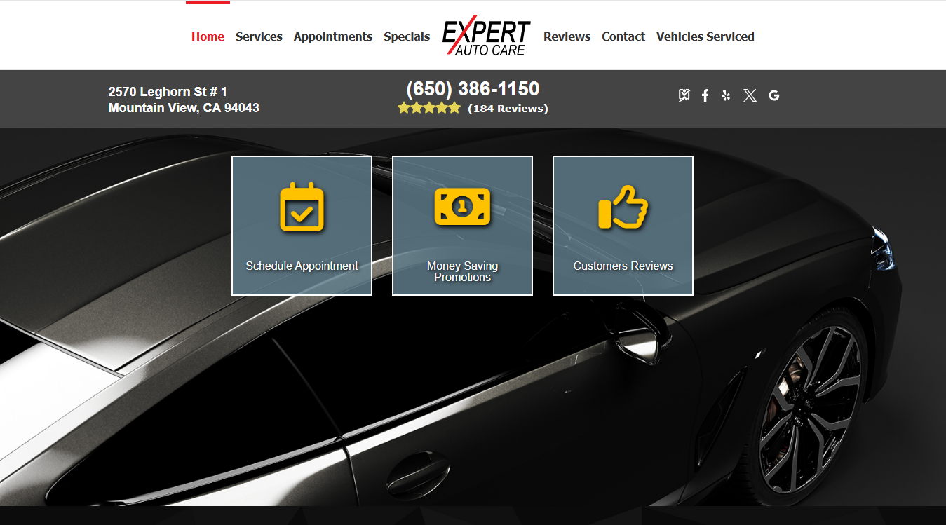 Screenshot of Expert Auto Care