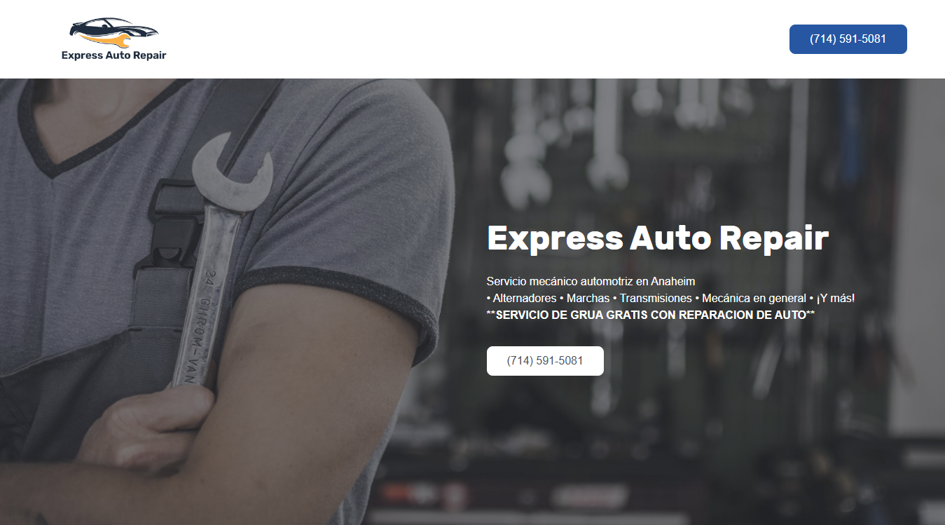 Screenshot of Express auto & electric