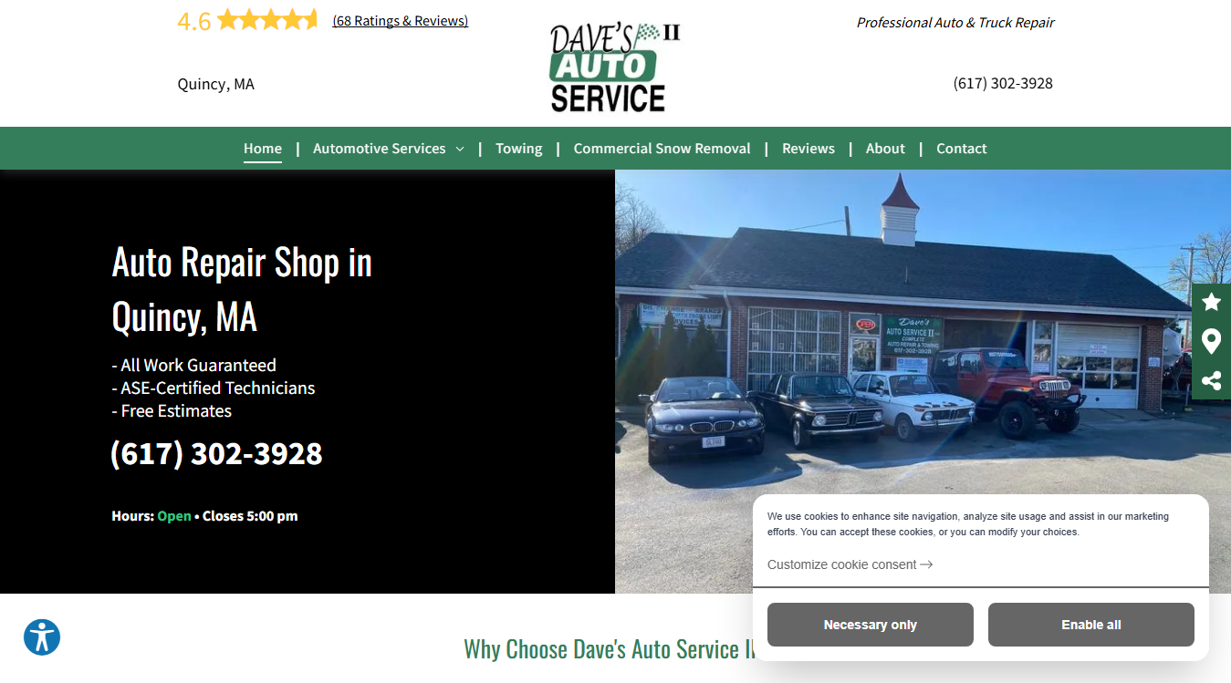Website screenshot for Extreme Auto Repair & Performance