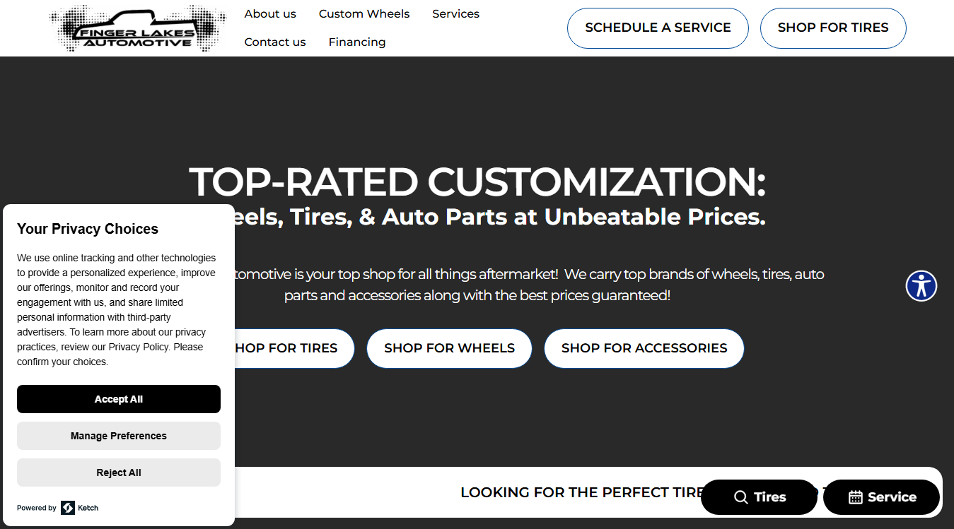 Screenshot of Finger Lakes Automotive