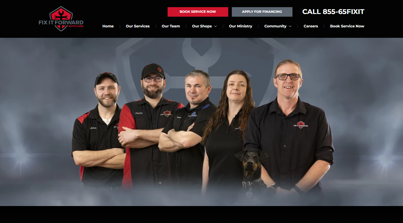 Website screenshot for Fix It Forward Auto Care - 52nd Avenue South Fargo