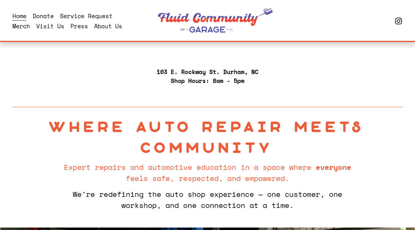 Screenshot of Fluid Community Garage