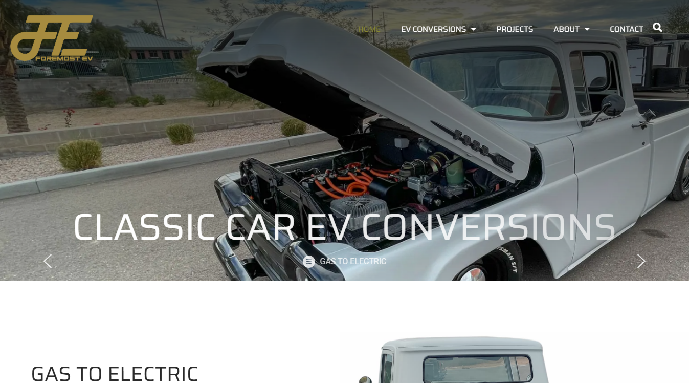 Website screenshot for Foremost EV