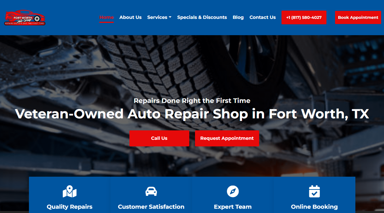 Screenshot of Fort Worth Auto Garage