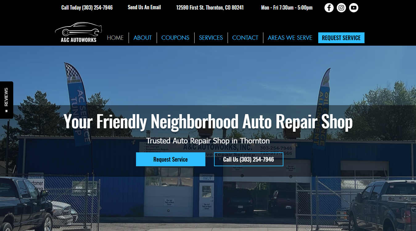 Website screenshot for Front Range Motors, Inc.