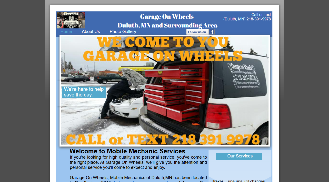 Screenshot of Garage On Wheels