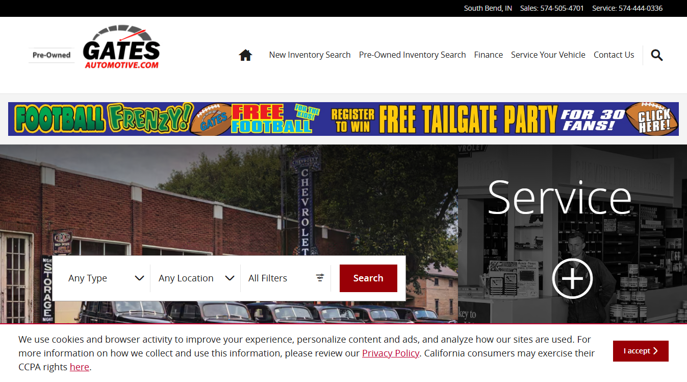 Website screenshot for Gates Ireland Road Body Shop