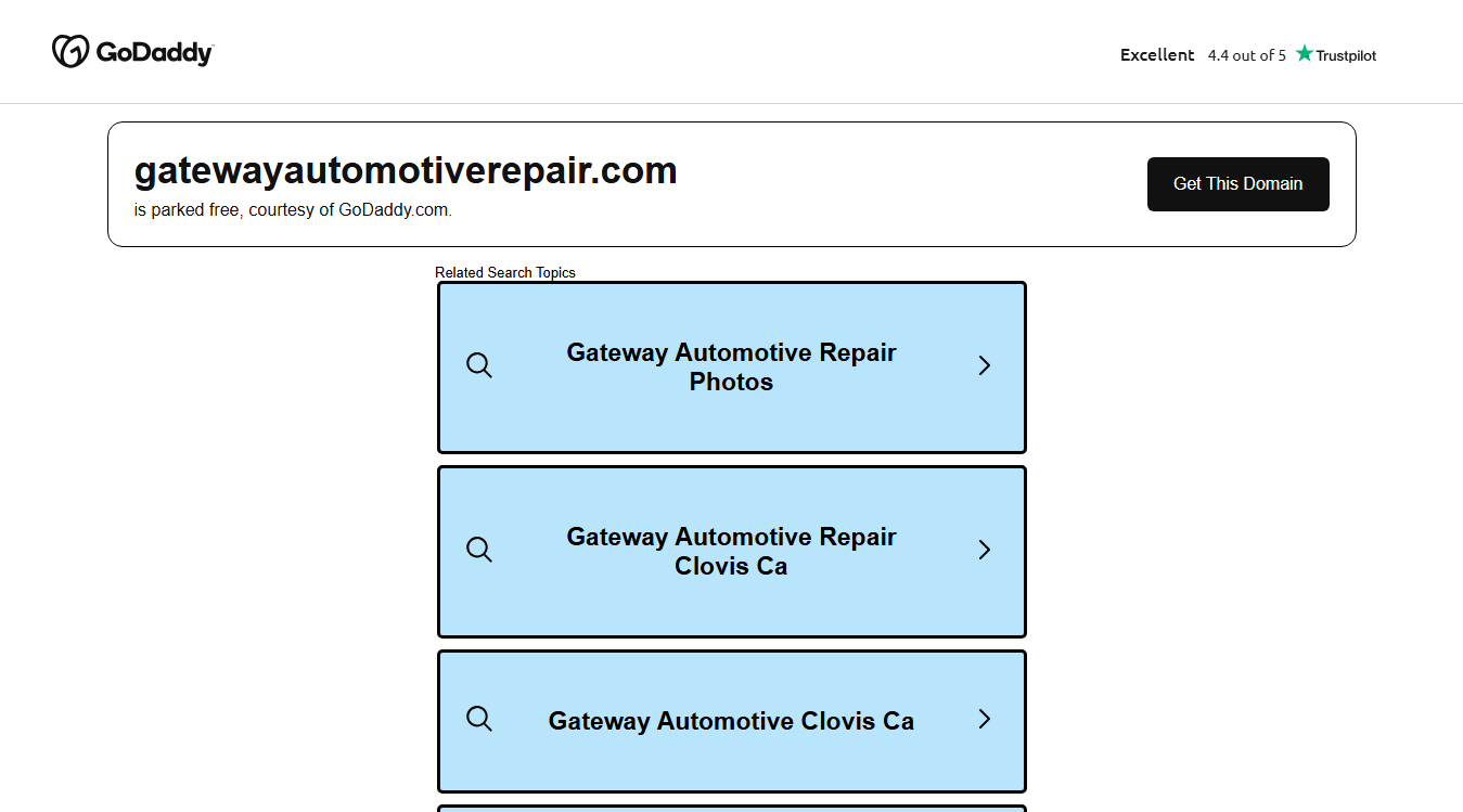 Website screenshot for Gateway Automotive Repair
