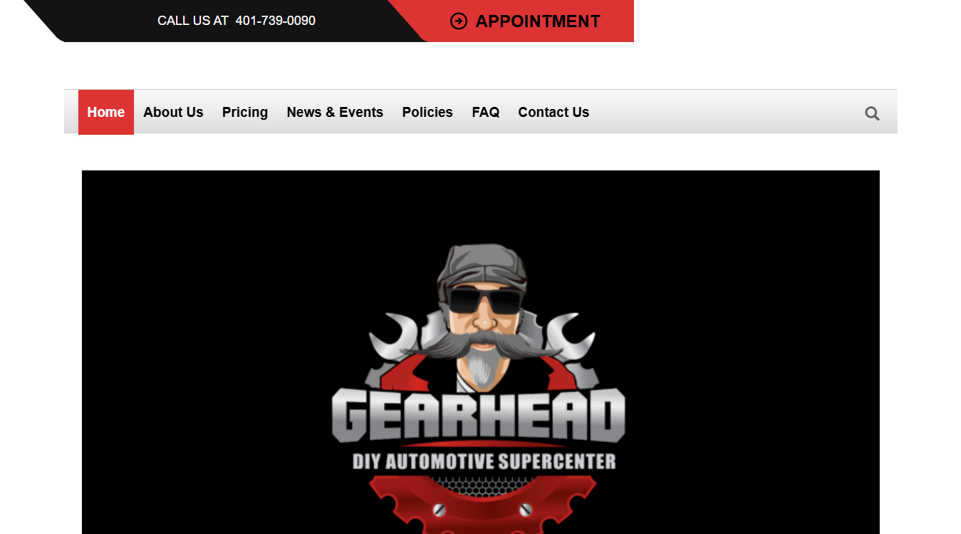Website screenshot for Gearhead DIY Super Center