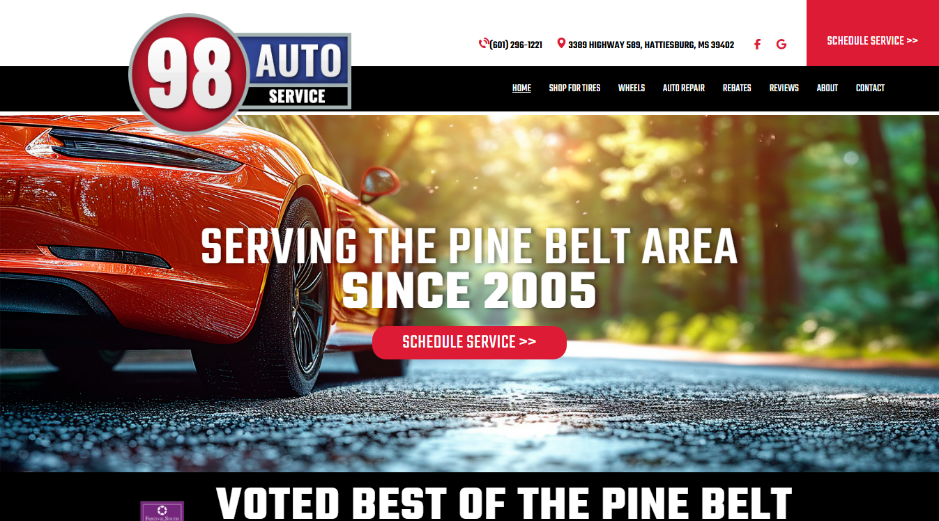 Website screenshot for GLE Automotive & RV