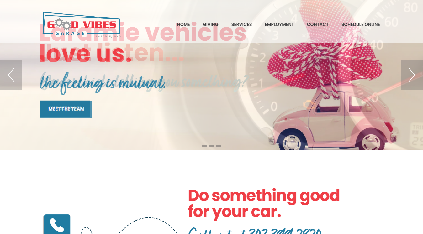 Screenshot of Good Vibes Garage