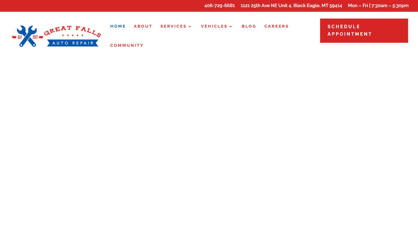 Screenshot of Great Falls Auto Repair