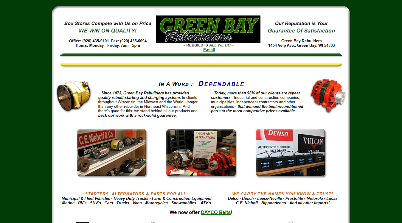 Screenshot of Green Bay Rebuilders