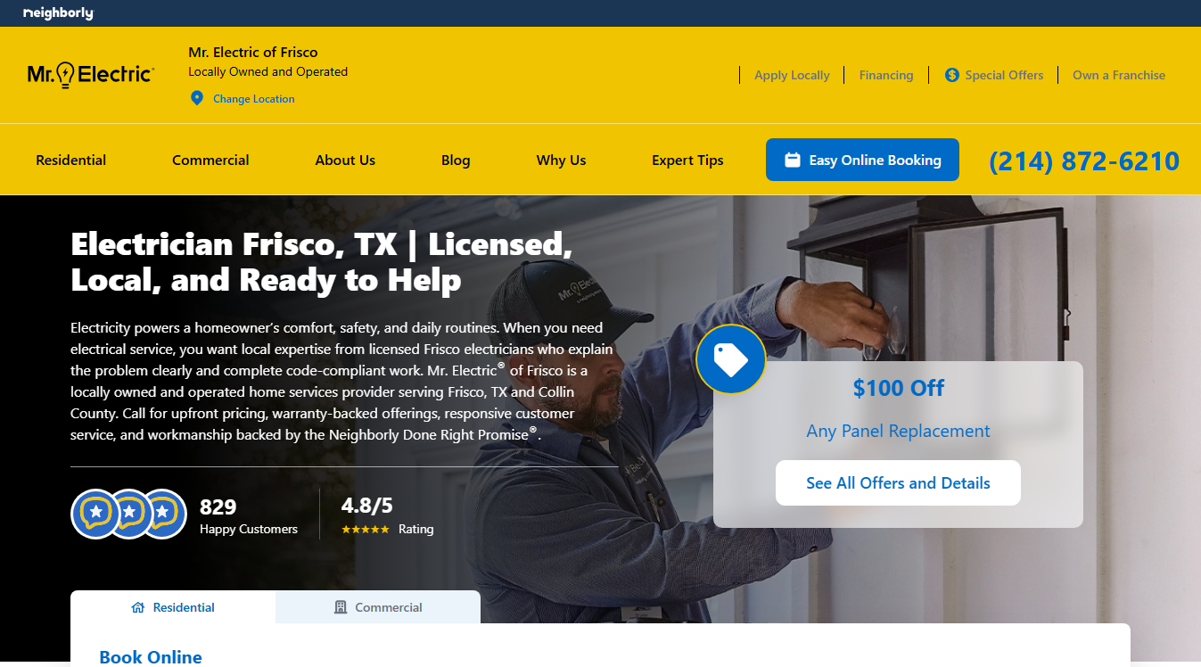 Website screenshot for Green City Garage