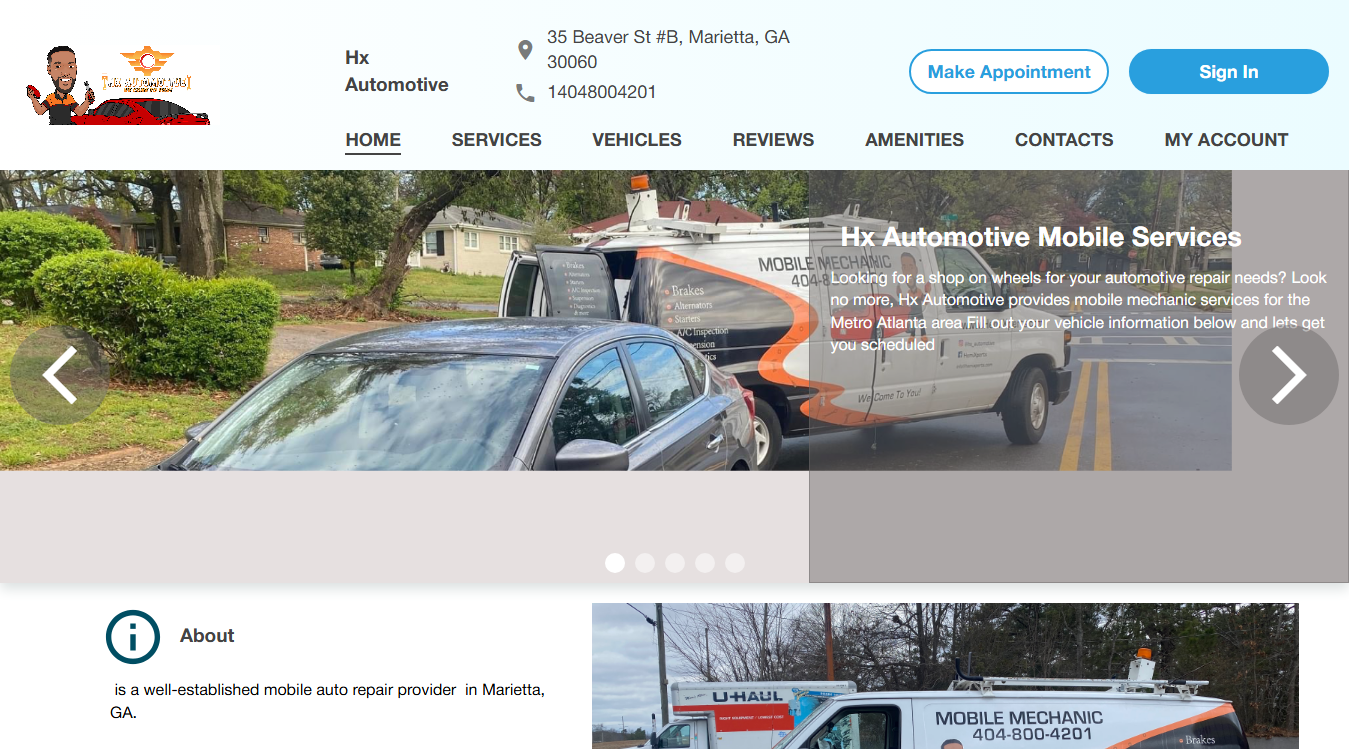 Website screenshot for HemiXperts