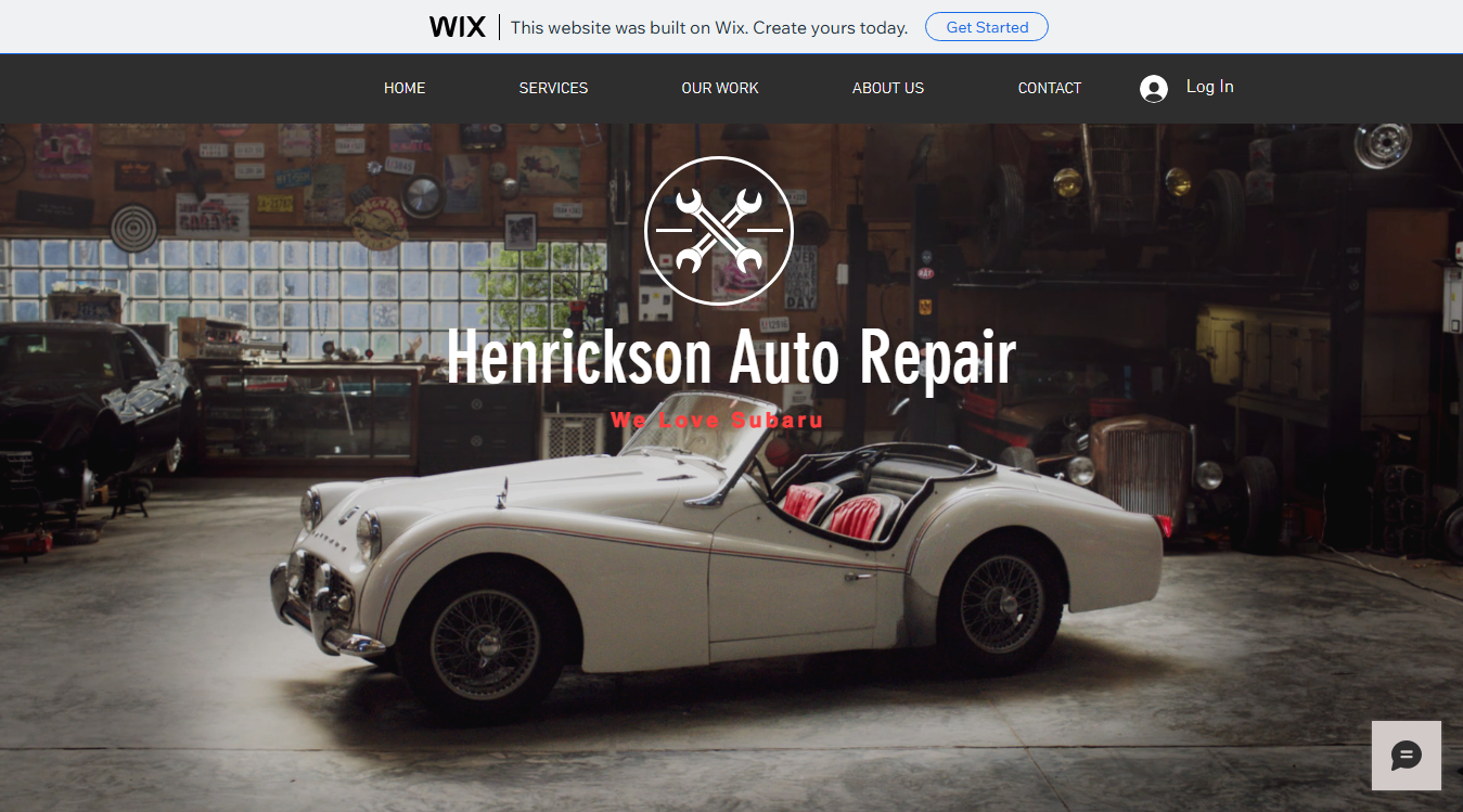 Website screenshot for Henrickson Auto Repair