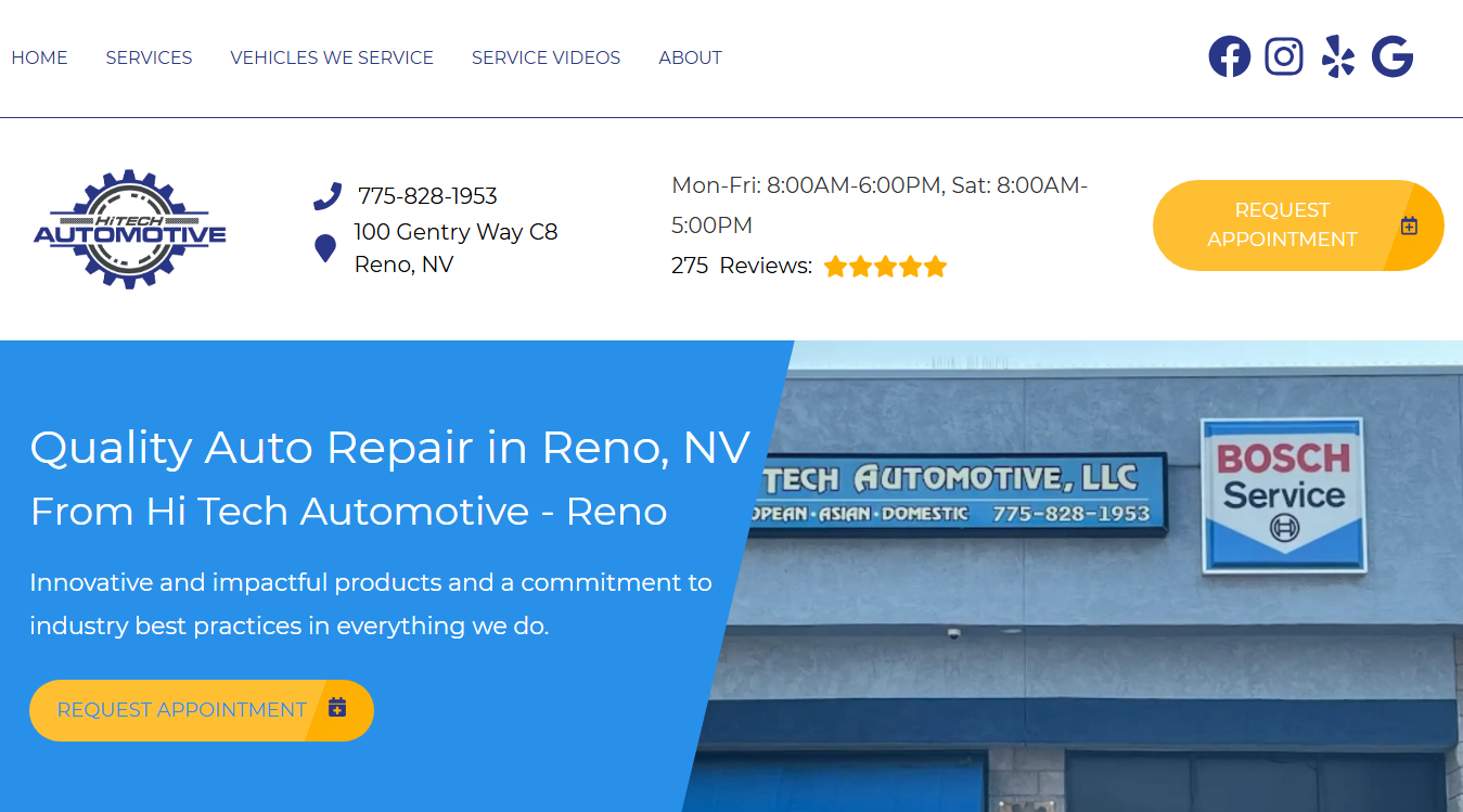 Screenshot of Hi Tech Automotive