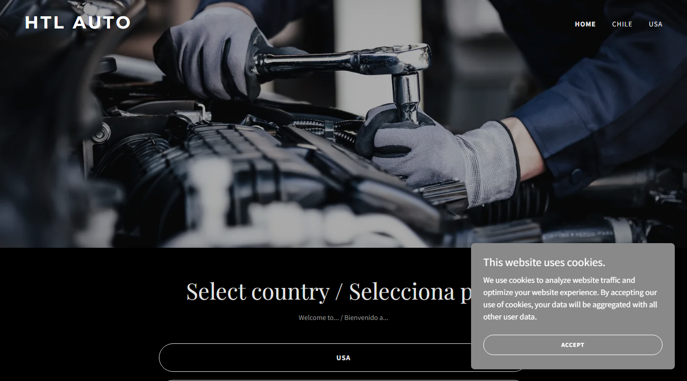 Website screenshot for HTL automotive services LLC