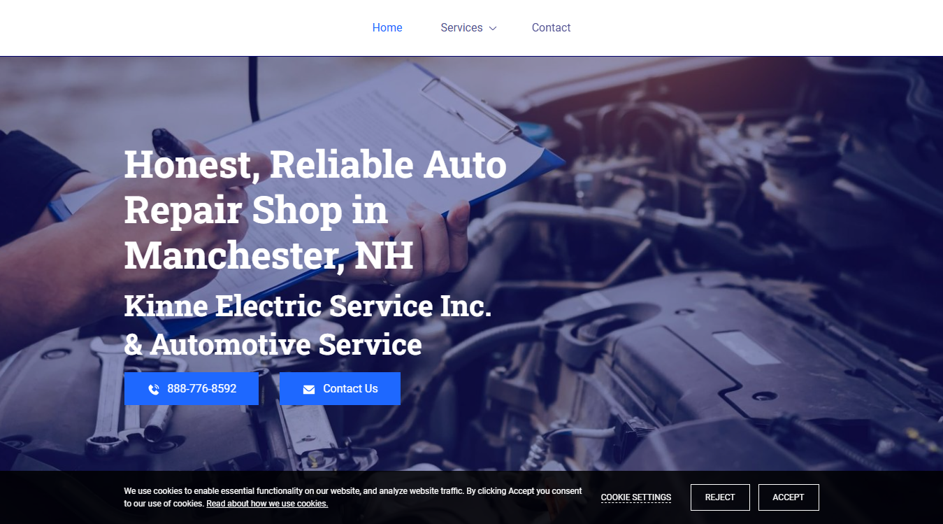 Website screenshot for Hybrid Shop of the Triad