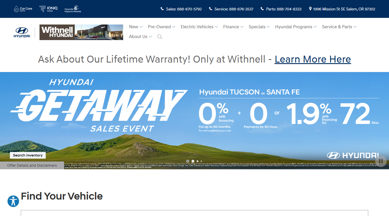 Screenshot of Hyundai Service