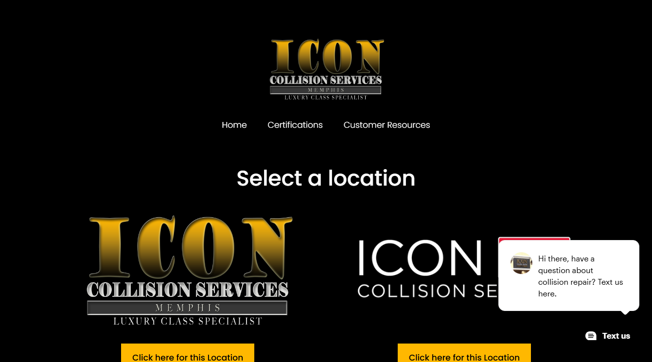 Screenshot of ICON Collision Services