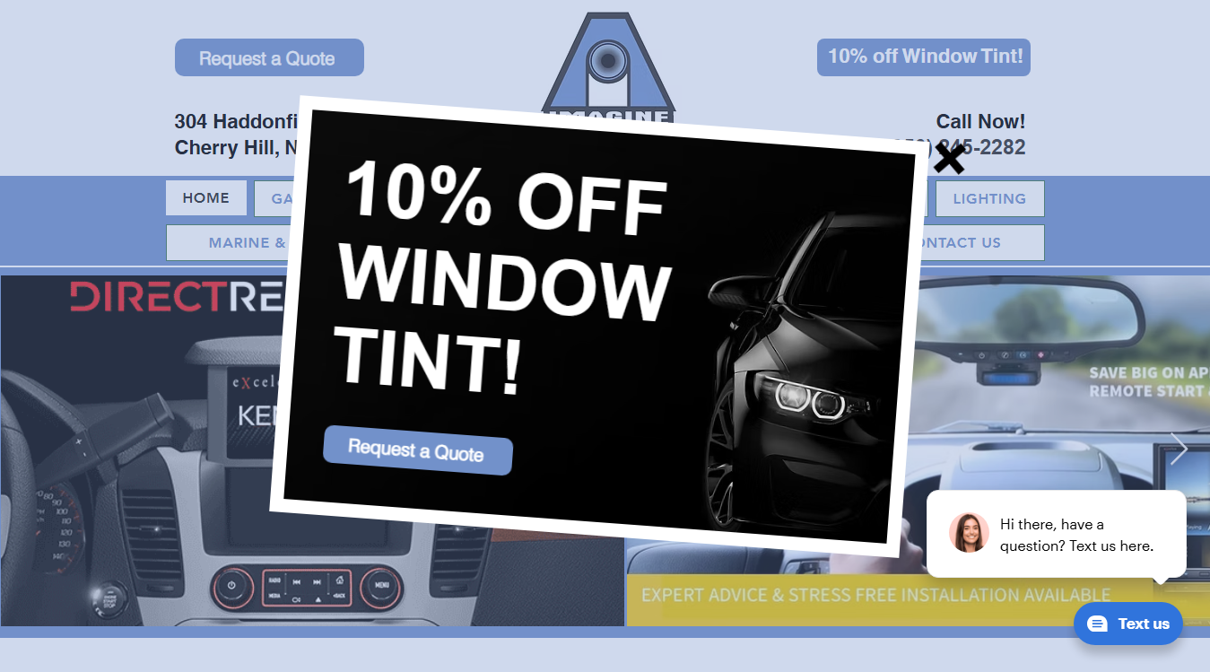 Website screenshot for Imagine Audio