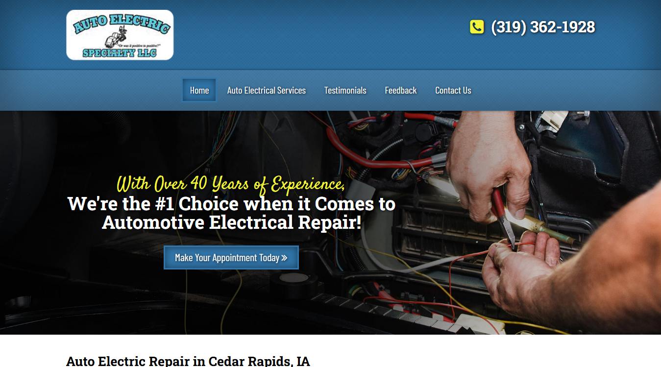 Website screenshot for Independent Auto
