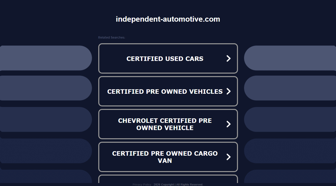 Website screenshot for Independent Automotive of Wilmington