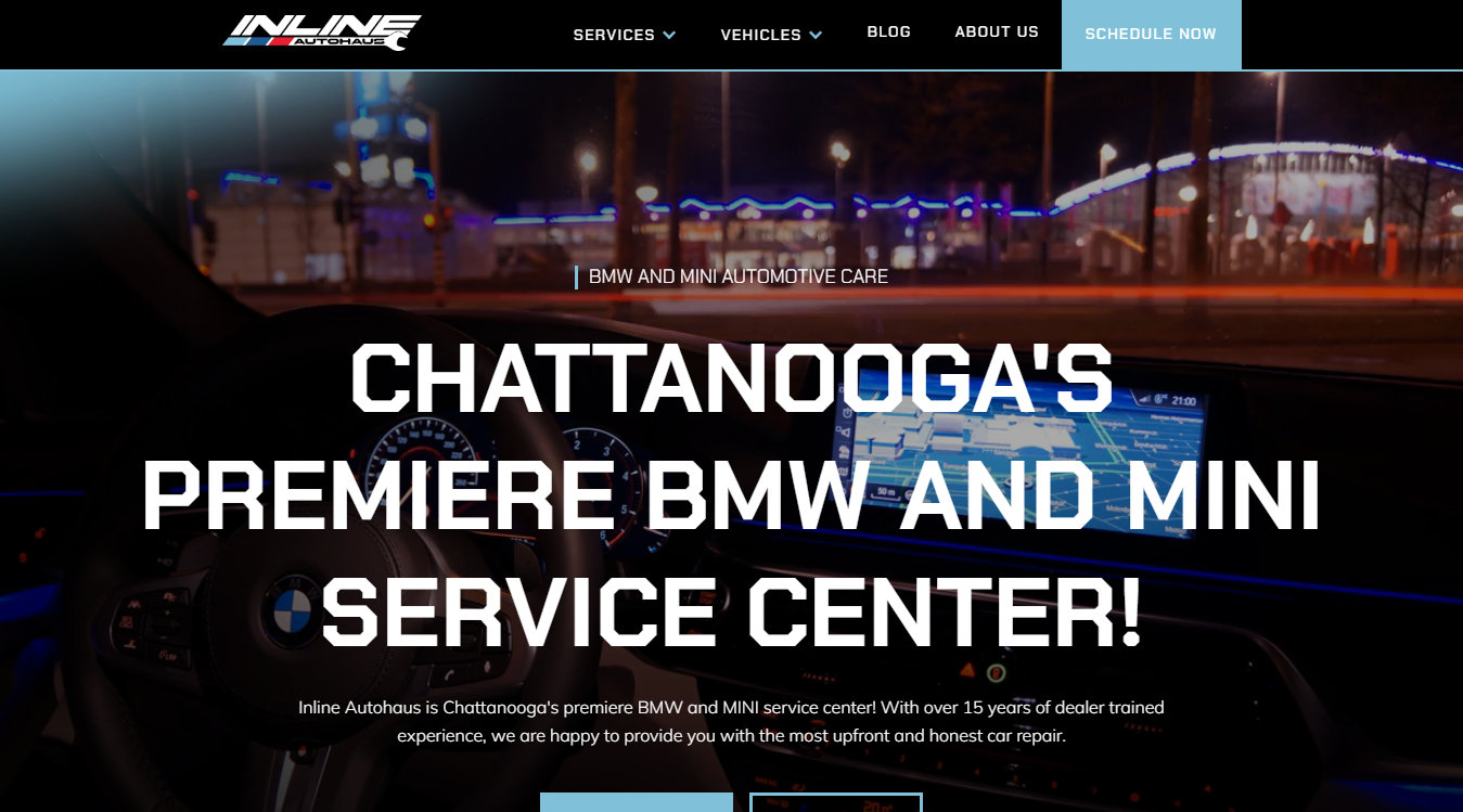 Website screenshot for Inline Autohaus
