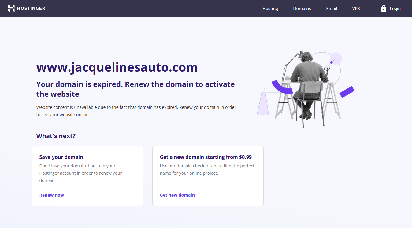 Website screenshot for Jacqueline’s Auto Service