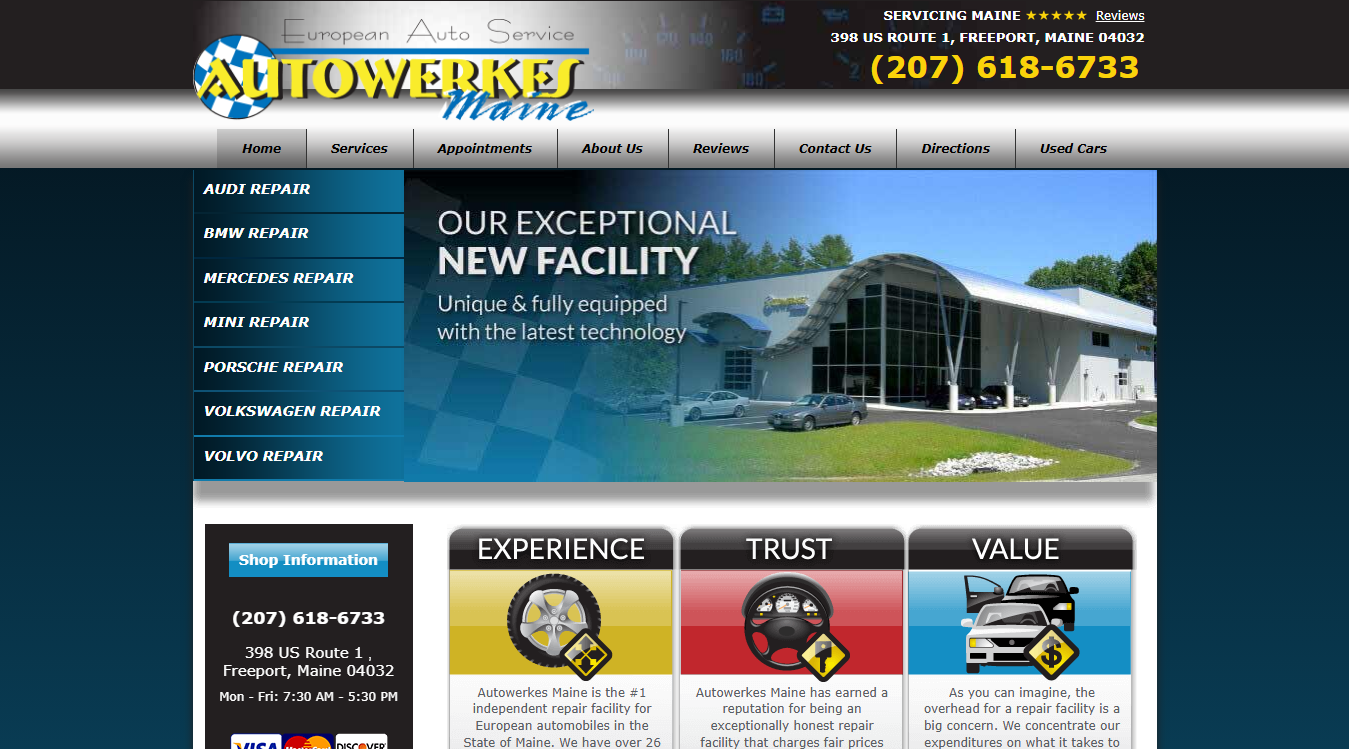Website screenshot for JN Auto Service Inc