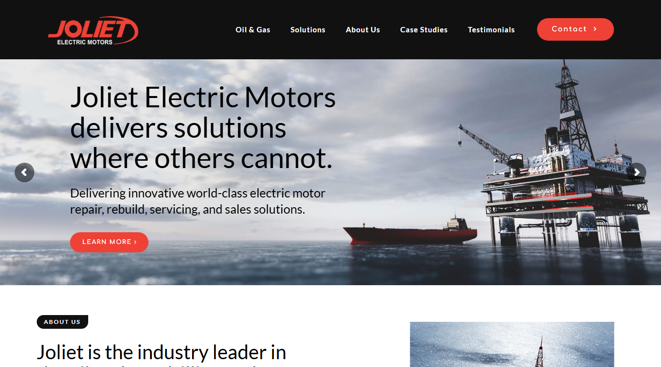 Screenshot of Joliet Electric Motors, LLC.