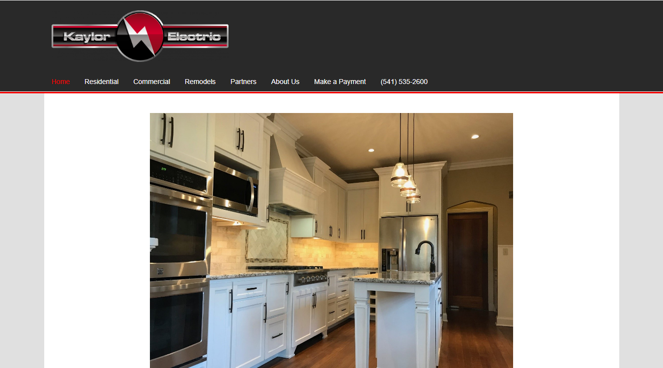 Website screenshot for Kaylor Electric LLC
