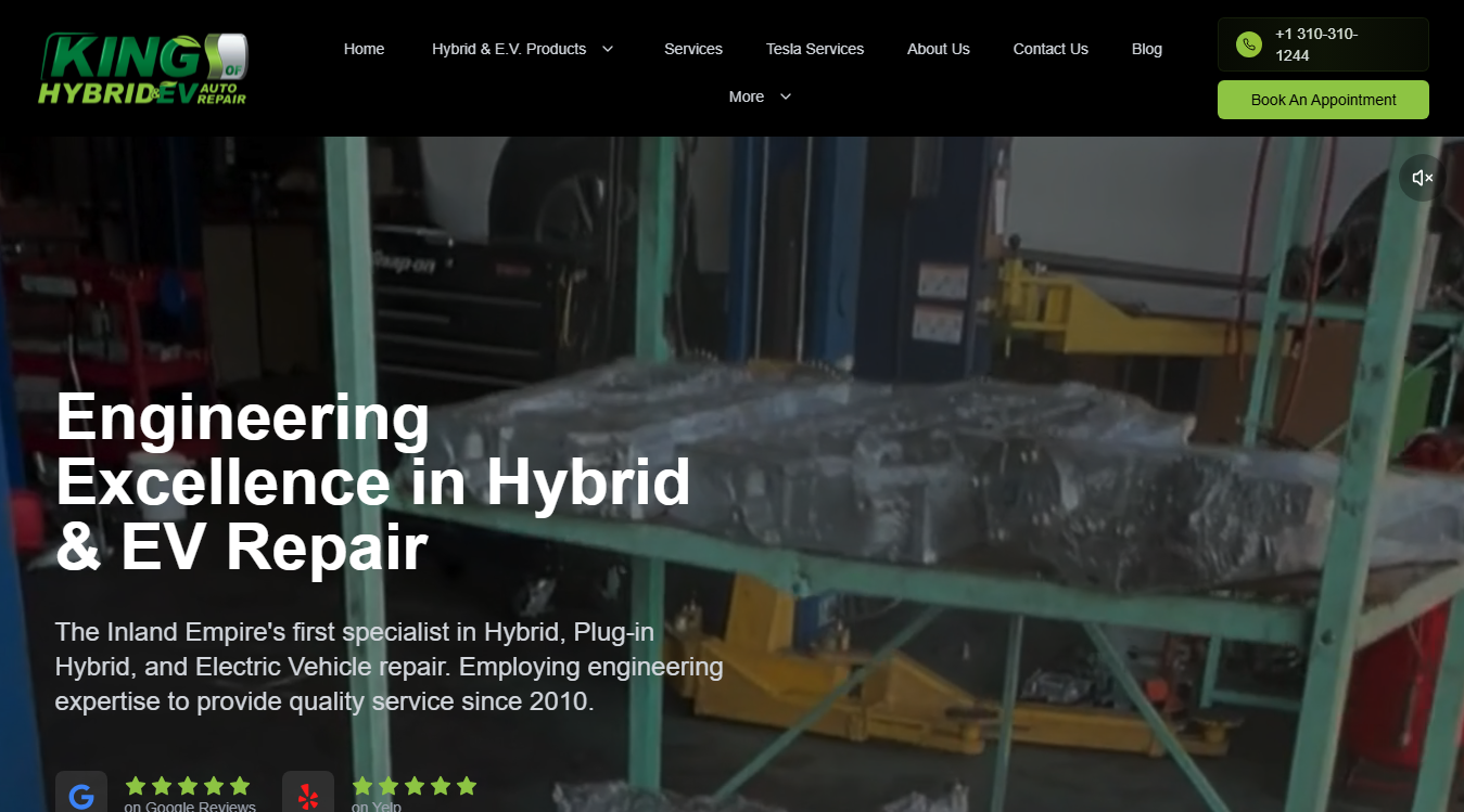 Screenshot of KING OF HYBRID & EV AUTO REPAIR