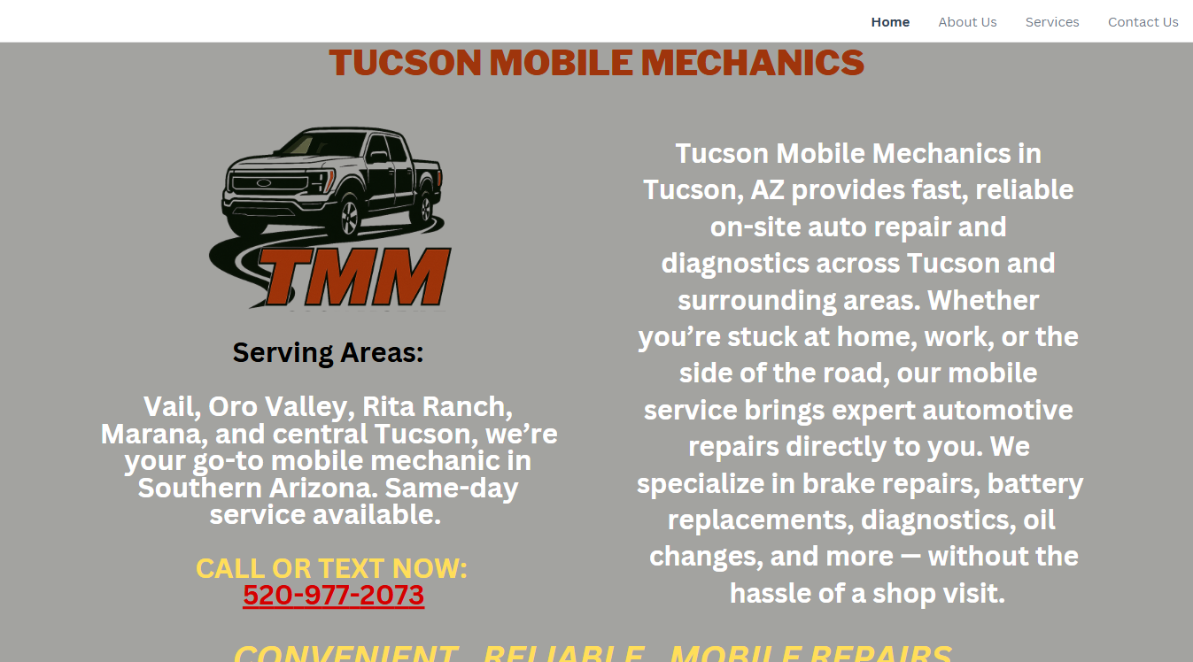 Website screenshot for KR AUTO REPAIR