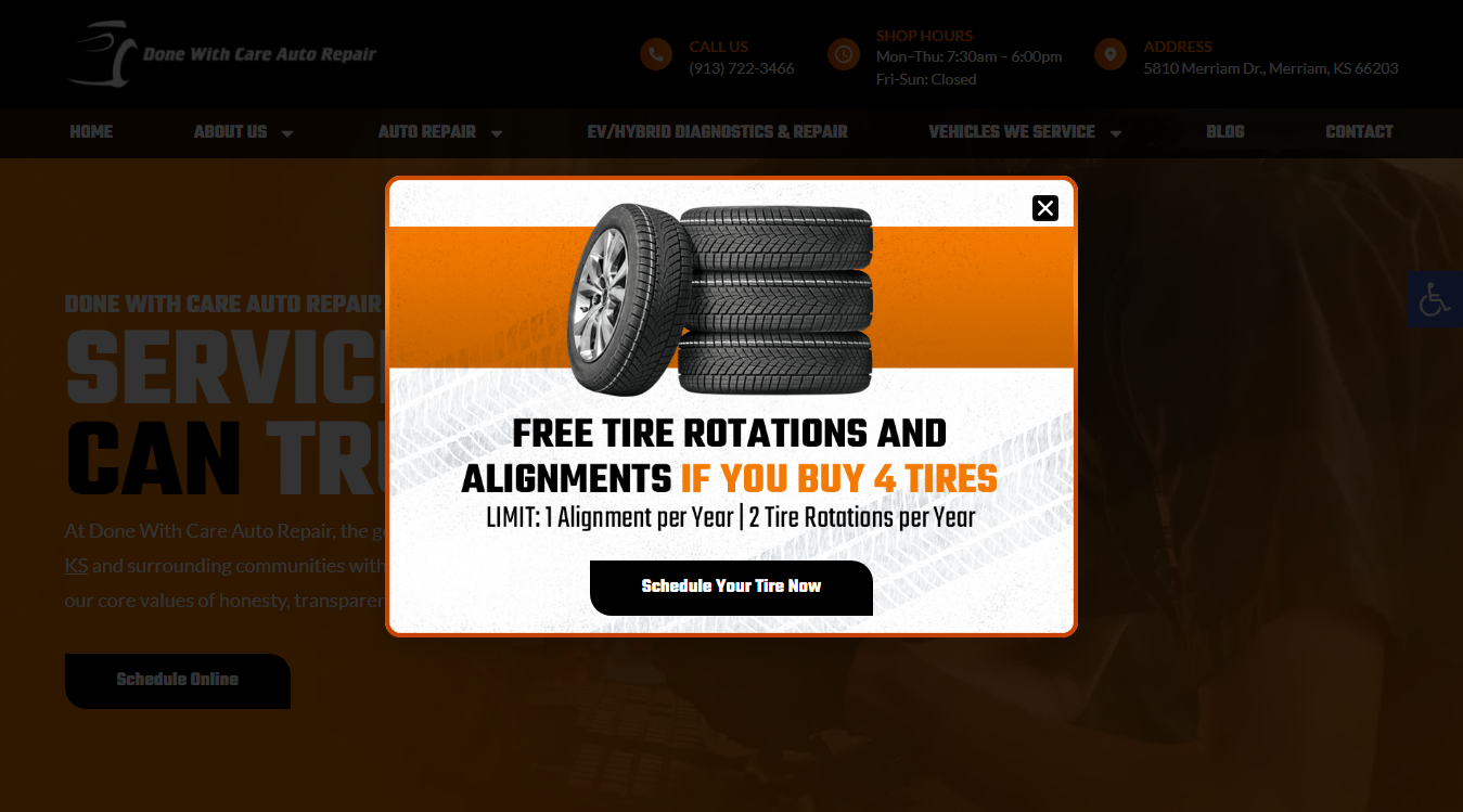 Website screenshot for Lewiston Service Center