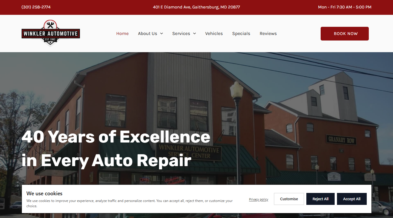 Website screenshot for Lexington Service Plaza Northbound