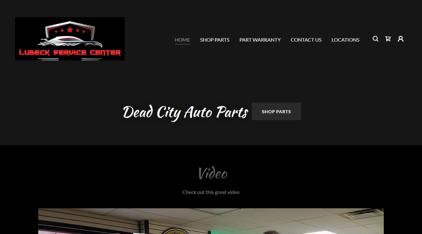 Website screenshot for Lubeck Service Center