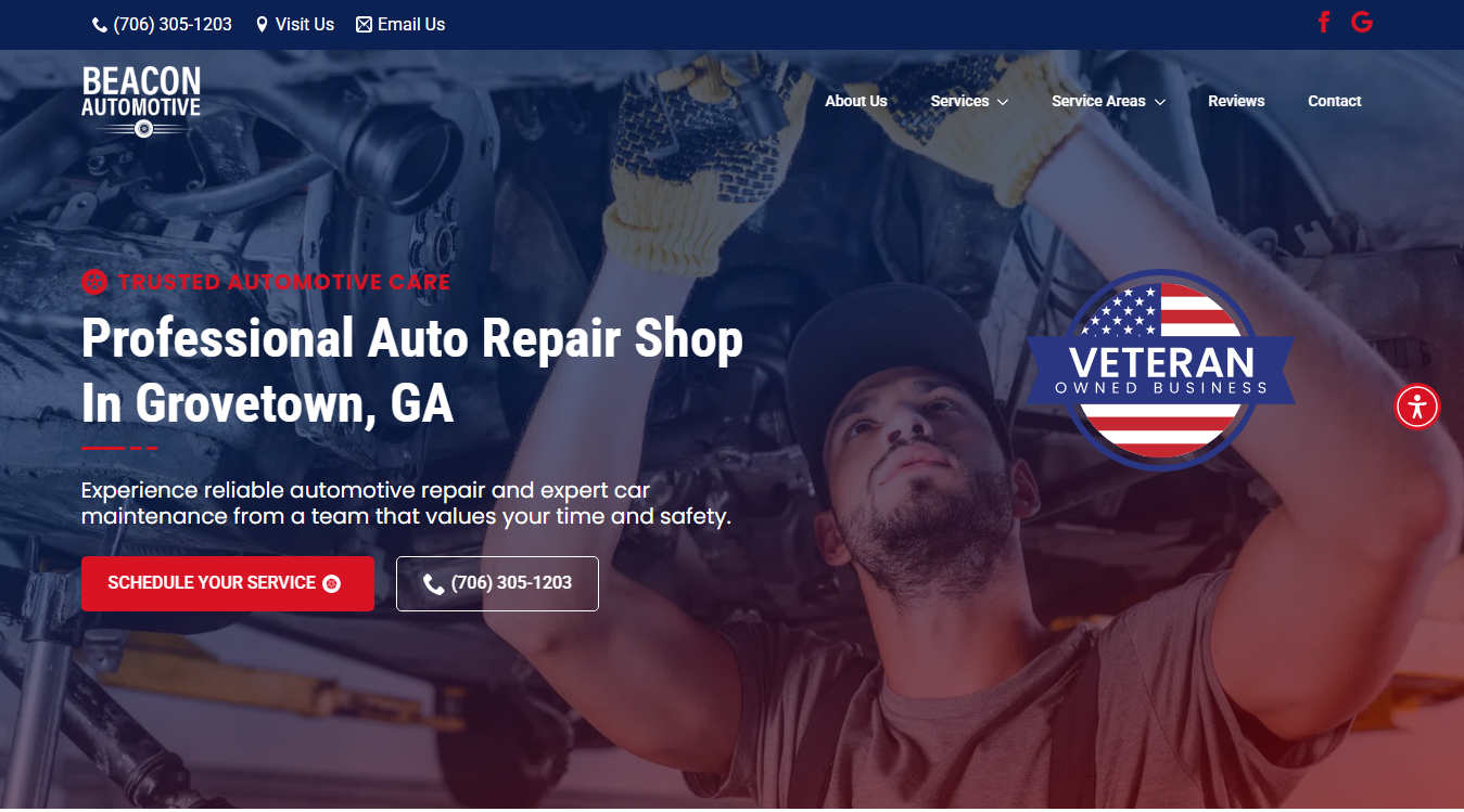 Website screenshot for M.B. Auto Electric