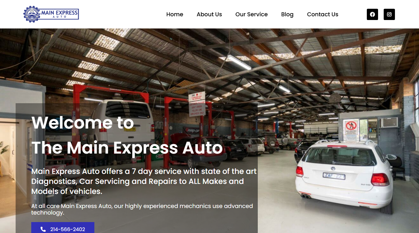 Screenshot of Main Express Auto & Mobile Mechanic Arlington