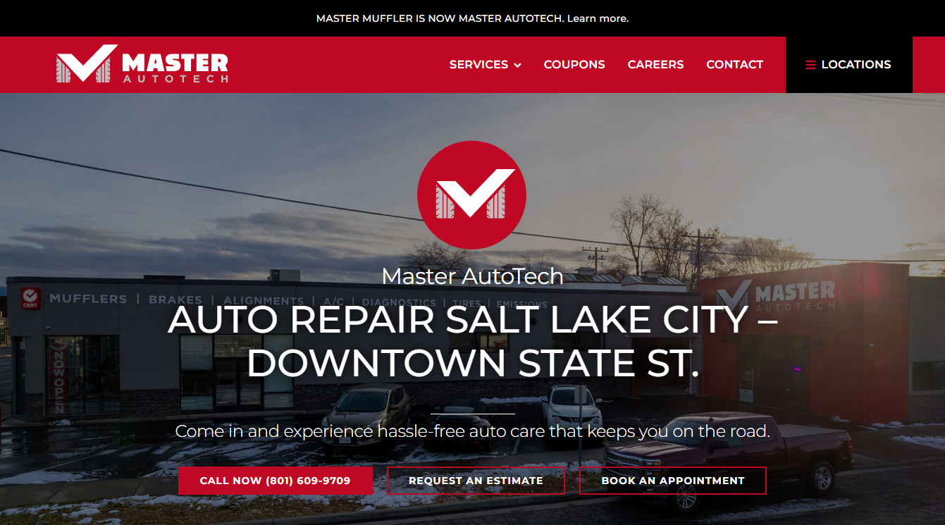 Website screenshot for Master AutoTech