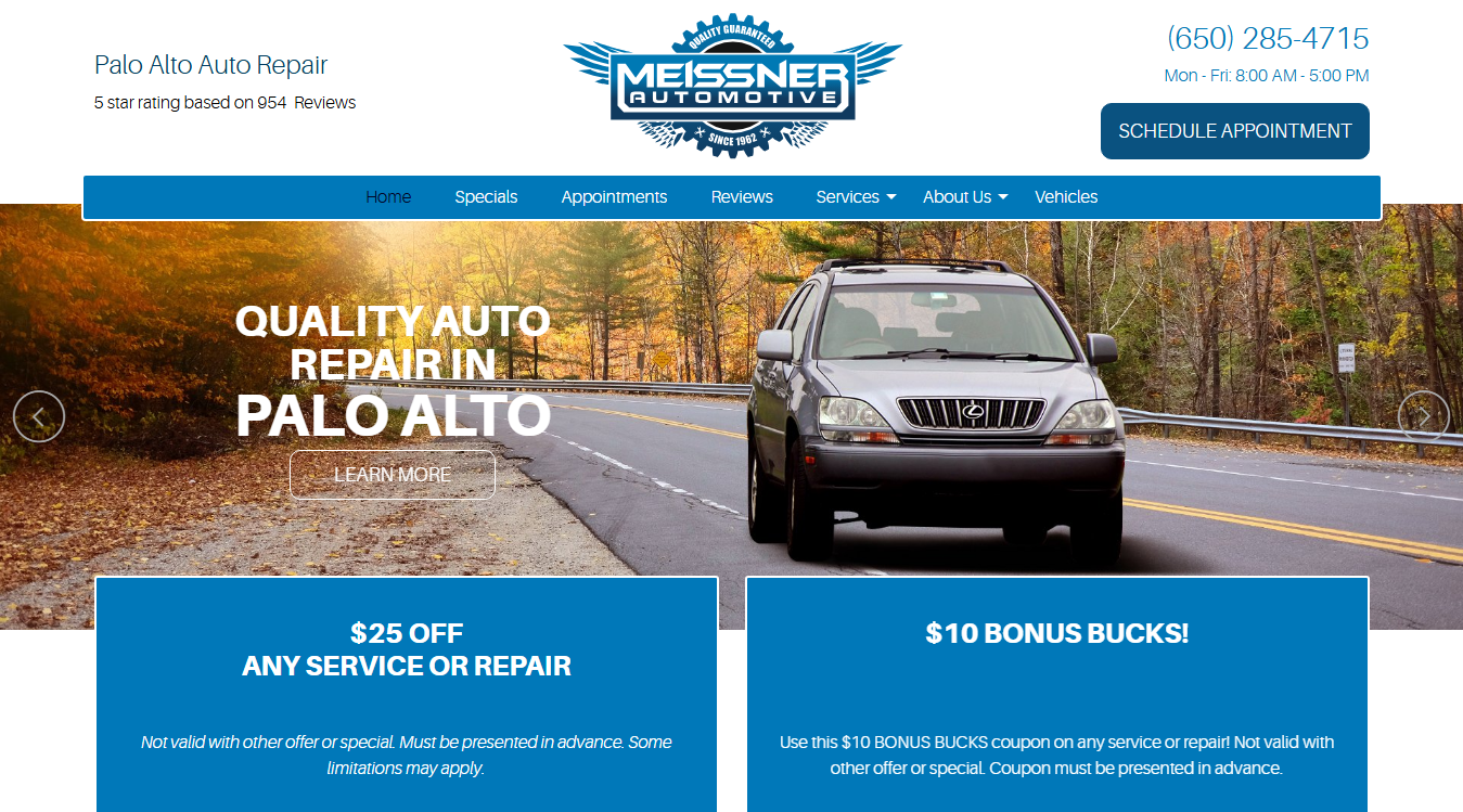 Screenshot of Meissner Automotive