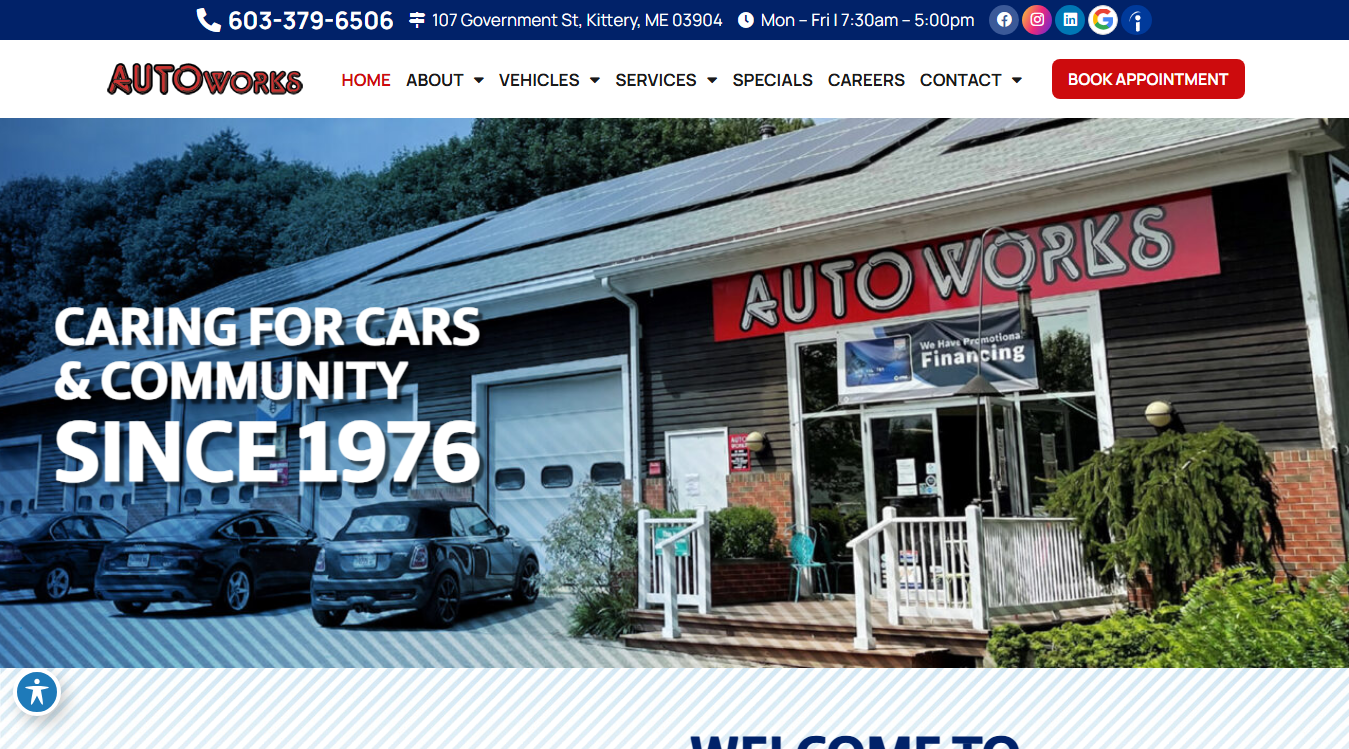 Website screenshot for METHcanic Automotive(Formerly Sareth Auto Sales & Repair)